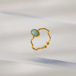 18K Gold-Plated Wave Open Ring