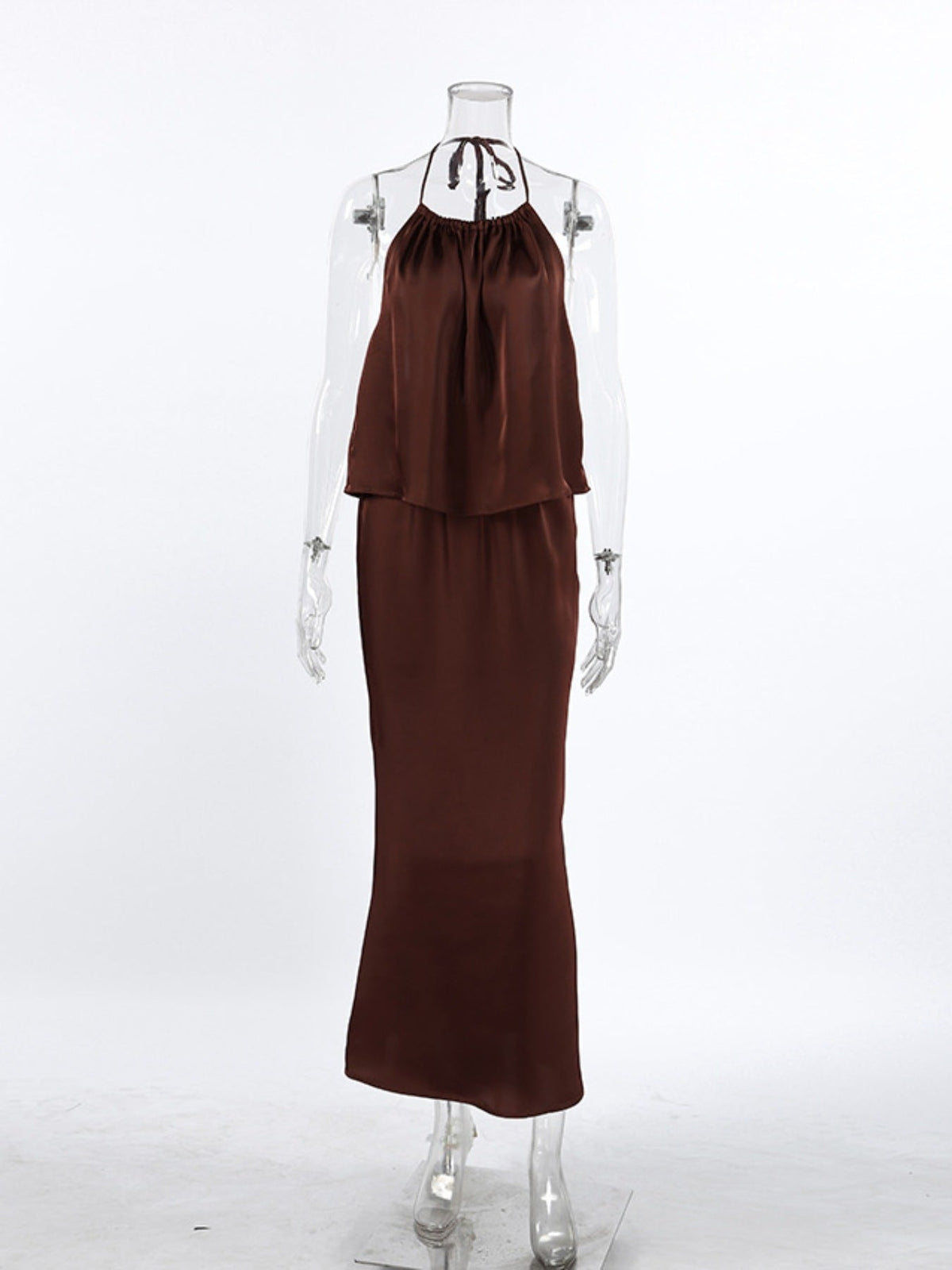 Backless Halter Neck Maxi Dress
