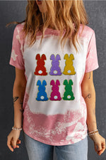 Rabbit Round Neck Short Sleeve T-Shirt