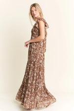 Jade By Jane Ruffle Sleeve Tiered Maxi Dress - Ladyez