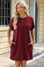 Florira Short Sleeve Mini Dress with Pockets - Ladyez