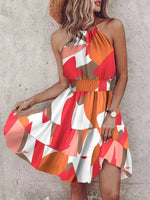 Paisley Print Halter Neck Mini Dress