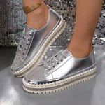 Rhinestone Round Toe Sneakers