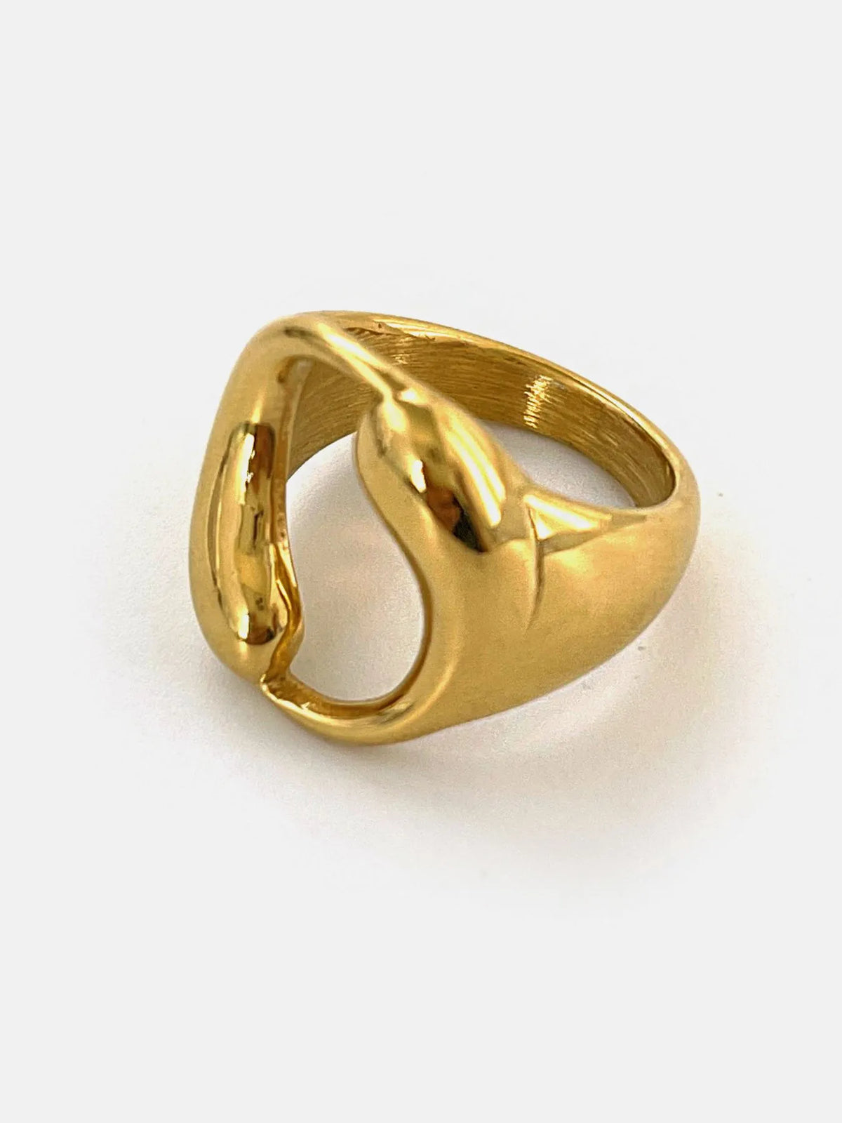 18K Gold-Plated Abstract Circle Ring - Ladyez