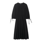 Women Pleated Poplin Dress