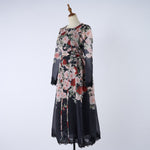 Women Printed Long Sleeved Summer And Autumn Vacation Dress
