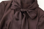 Autumn Women Coat Silk Satin Texture Scarf Dress