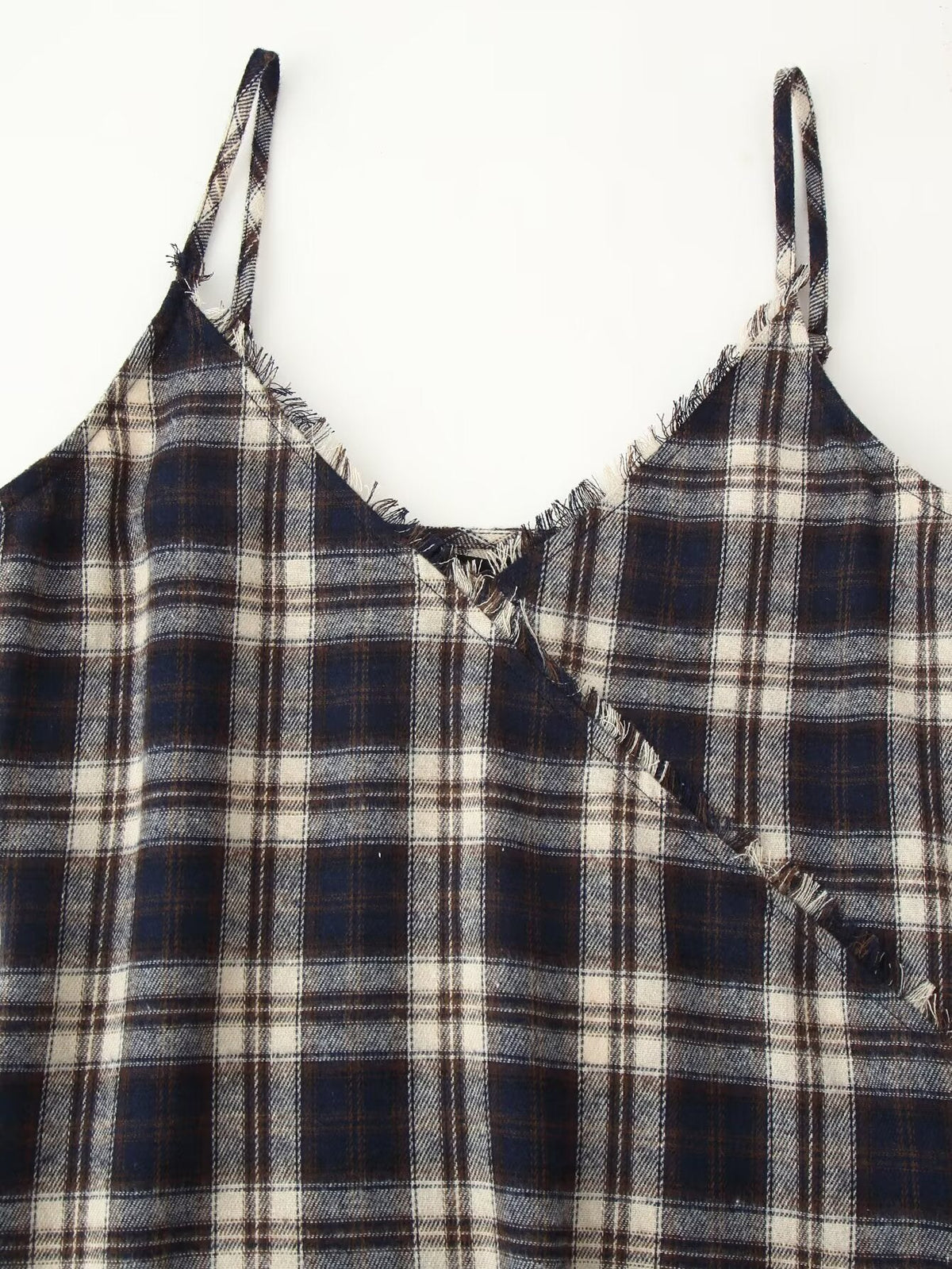 Women All Match Asymmetric Plaid Dress