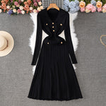 Women Autumn And Winter Fitted Slimming Waist Knitted Dress