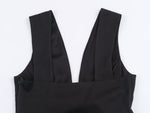 Autumn Solid Color Bow Decoration V neck Backless Design Fashionable All Match Dress