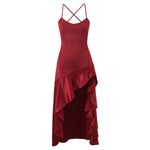 Women Clothing Fashionable Western Irregular Asymmetric Sexy Split Dress