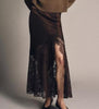 Women Lace Silk Satin Skirt