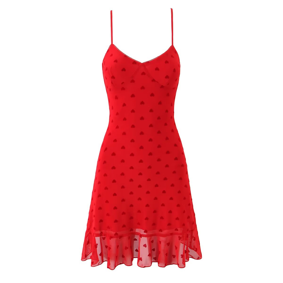 Women All Match Low Collar Lovely Polka Dot Mini Strap Dress