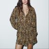 Women Clothing Animal Print Laminated Decoration Dress