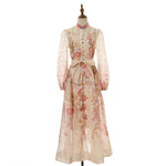 Women Printed Diamond Long Dress Two Piece Sets