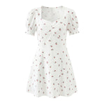 Autumn Women Clothing Waist Controlled Fashionable Sweet Puff Sleeve Dress Women