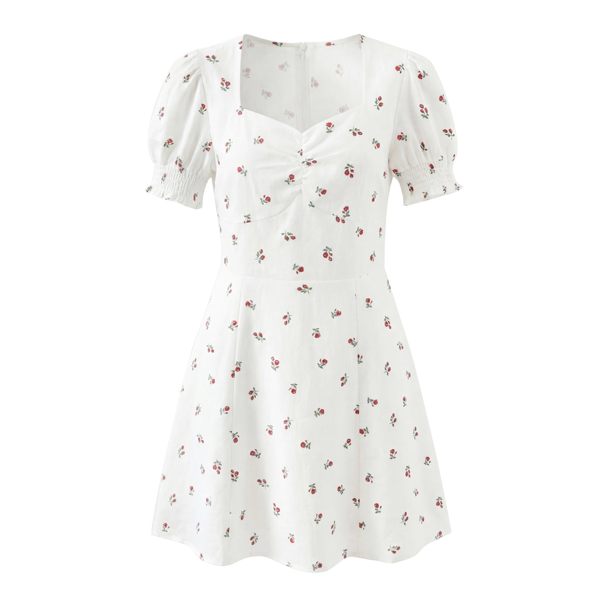 Autumn Women Clothing Waist Controlled Fashionable Sweet Puff Sleeve Dress Women