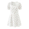 Autumn Women Clothing Waist Controlled Fashionable Sweet Puff Sleeve Dress Women