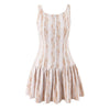 Winter Pure Wind Sleeveless round Neck Sexy Backless Lace Patchwork Waist Slimming Dress