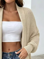 Full Size Open Front Long Sleeve Cardigan Plus Size
