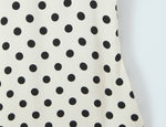 Sexy Lace Deep V Plunge neck Puff Sleeve Polka Dot Dress Tight Waist Slim Fit Sexy Midi Dress for Women