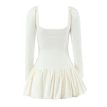 Women Long Sleeve Slim Fit Slimming Short Dress