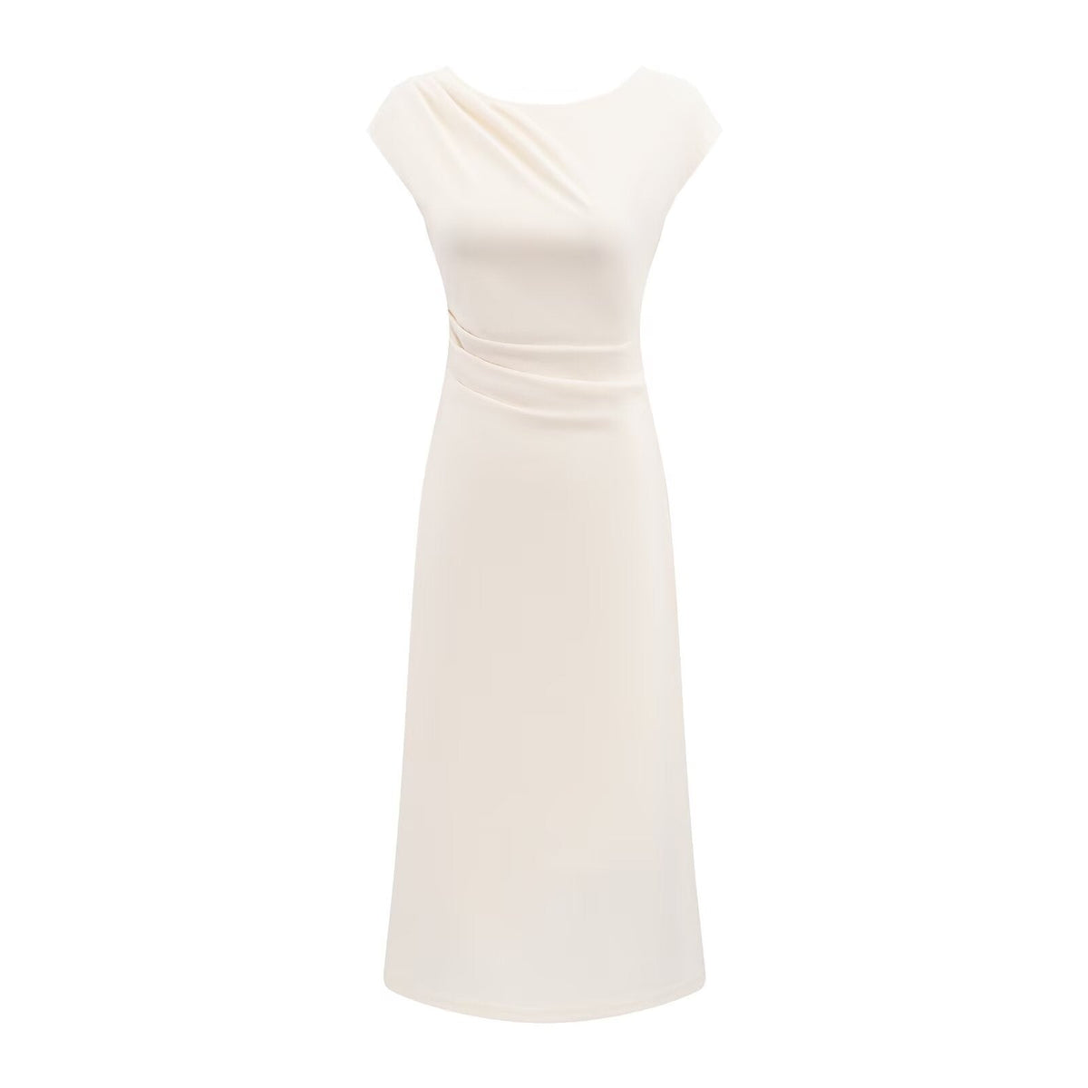 Lightly Mature Cinched Sleeveless Dress Women Simple Graceful Slim-Fit Design Slimming Chic Maxi Dress