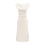Lightly Mature Cinched Sleeveless Dress Women Simple Graceful Slim-Fit Design Slimming Chic Maxi Dress