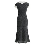 French Retro Beautiful Seaside Vacation Maxi Dress Lace Stitching Polka Dot Elegant Graceful Dress