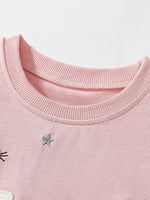 Children's Round Neck Short Sleeve Sweatshirt Dress