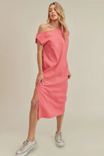 Aemi + Co Side Slit Round Neck Sleeveless Midi Dress