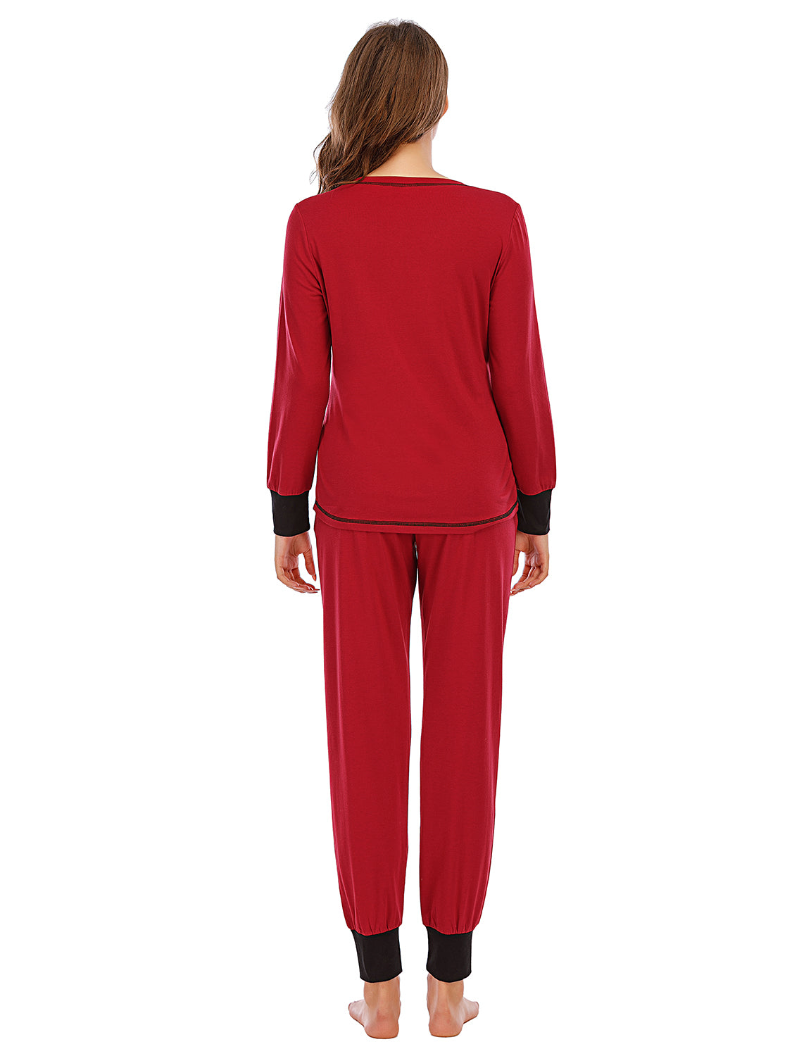 Round Neck Top and Pants Lounge Set - Ladyez