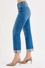 RISEN Full Size High Rise Boyfriend Fit Ankle Jeans Plus SIze - Ladyez