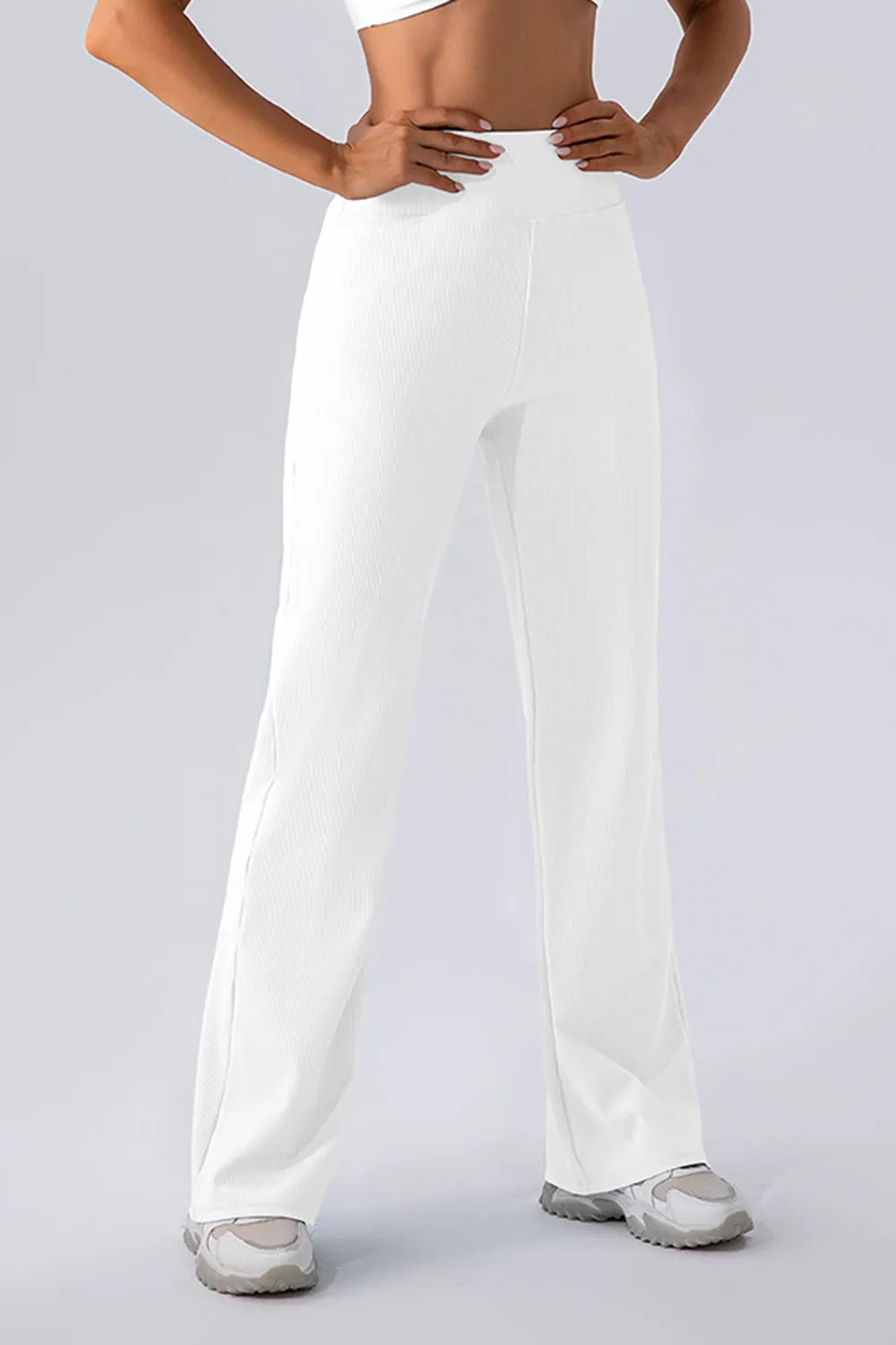 High Waist Straight Active Pants - Ladyez