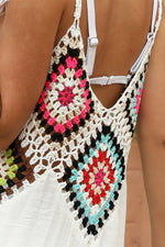 Geometric V-Neck Spaghetti Strap Cover Up Dress - Ladyez