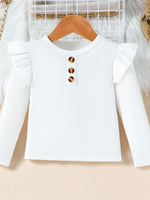 Children's Ruffle Sleeve Top & Pleated Skirt Set with Hat and Belt