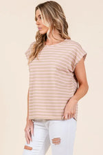 Lime 'N' Chili Striped Muscle Sleeve Top