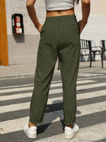 Elastic Waist Tapered Pants