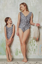 Marina West Swim Full Size Float On Ruffle Faux Wrap One-Piece in Cat - Ladyez
