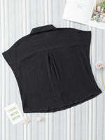 Crinkle Cotton Loose Short Sleeve Shirt