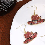 Cowboy Hat & Bottle Dangle Earrings