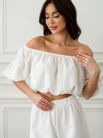 Off-Shoulder Cropped Top and Shorts Set