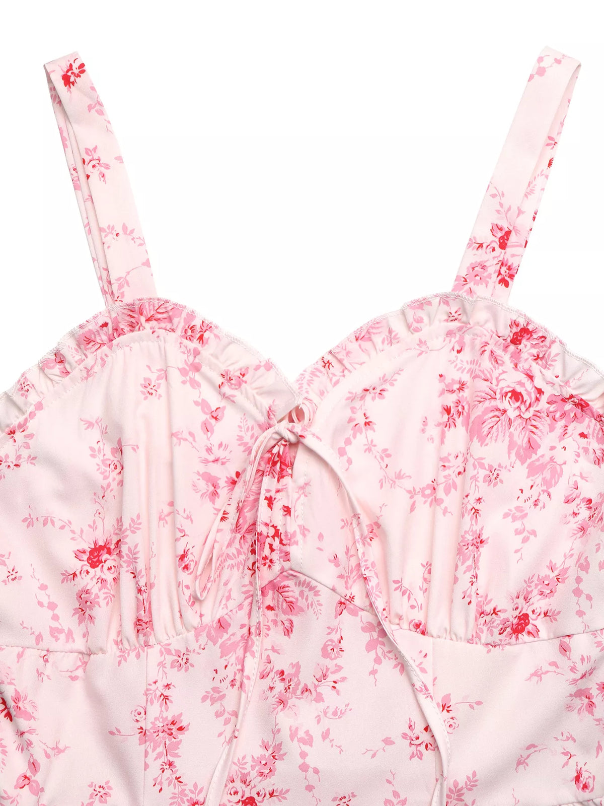 Floral Print Frill Trim Cami Dress