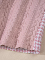 Button DownHoundstooth Color Block Shacket