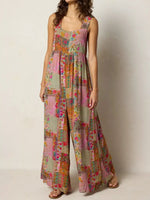 Plus Size Patchwork Wide-Leg Jumpsuit