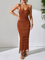 Openwork Scoop Neck Cover-Up Dress - Ladyez
