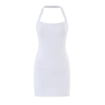 Casual Five Color Halter Backless Skinny Sheath Dress