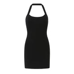 Casual Five Color Halter Backless Skinny Sheath Dress