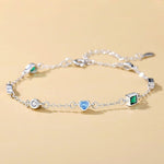 925 Sterling Silver Geometric Charm Bracelet