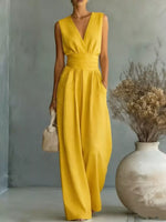 Full Size Sleeveless Wide Leg Jumpsuit Plus Size